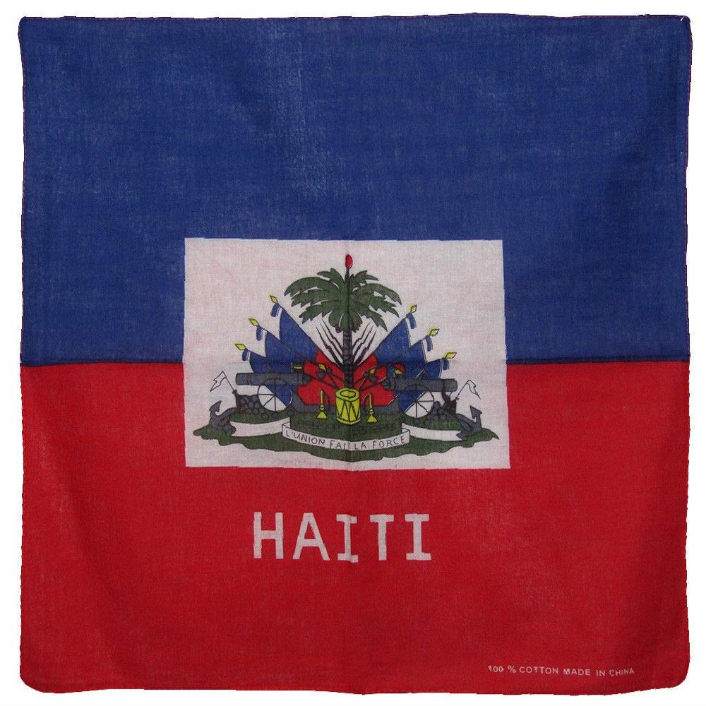 MWS Wholesale Lot 3 Haiti Country 100% Cotton 22"x22" Bandanna
