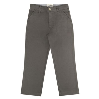 Buyless Fashion Boys Pants Flat Front Soft Cotton Casual Regular Fit Straight - 21S1824-DGR-6 Dark-Gray