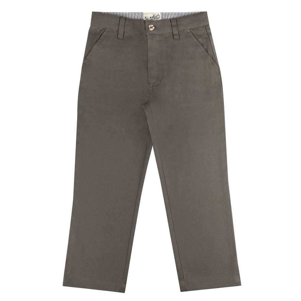 Buyless Fashion Boys Pants Flat Front Soft Cotton Casual Regular Fit Straight - 21S1824-DGR-6 Dark-Gray