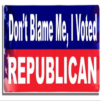 Gear Tatz - Don't Blame Me, I Voted Republican - Political Bumper Sticker - 3 x 10 inches - Professionally Made in The USA - Vinyl Decal
