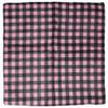 MWS 22"x22" Pink/Black Plaid Checkered 100% Cotton Bandanna view 1