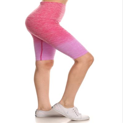 Women's Athletic Space Dye Ombre Leggings (Fuchsia, Medium)