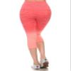 YELETE Women's Athletic Space Dye Ombre Leggings (Coral, Medium) view 3