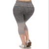 YELETE Women's Athletic Space Dye Ombre Leggings (Charcoal, Large) view 3