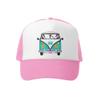 Grom Squad Kids Trucker Hat - Mesh Adjustable Baseball Cap for Boys & Girls - Baby, Infant, Toddler, School-Age Sizes 2-5 Years, Busin Daisy, Pink & White view 1