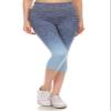 YELETE Women's Athletic Space Dye Ombre Leggings (Denim, Large) view 2