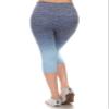 YELETE Women's Athletic Space Dye Ombre Leggings (Denim, Large) view 3