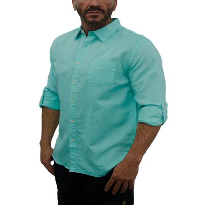 short fin Long Sleeve Shirt (Aqua, Size X Large, L8061)