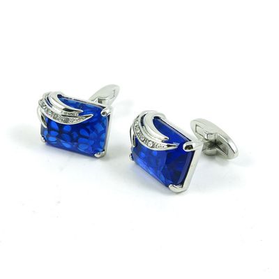 1 Pair Cufflinks Cuff Links Classic Fashion Jewelry Party Gift Wedding 112690 Leaf Blue Crystal