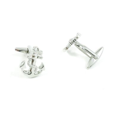 2 Pairs Cufflinks Cuff Links Classic Fashion Jewelry Party Gift Wedding 031928 Shinning Silver Anchor