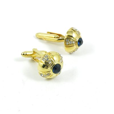 1 Pair Cufflinks Cuff Links Classic Fashion Jewelry Party Gift Wedding 722906 Black Crystal Zircon Golden