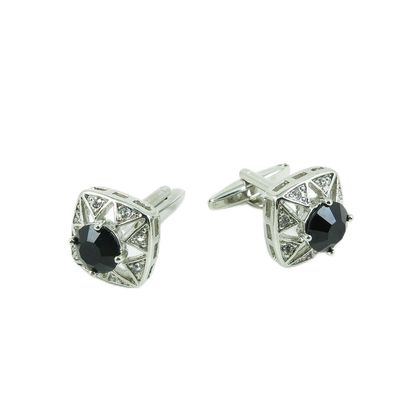 1 Pair Cufflinks Cuff Links Classic Fashion Jewelry Party Gift Wedding 299691 Black Stone Crystal