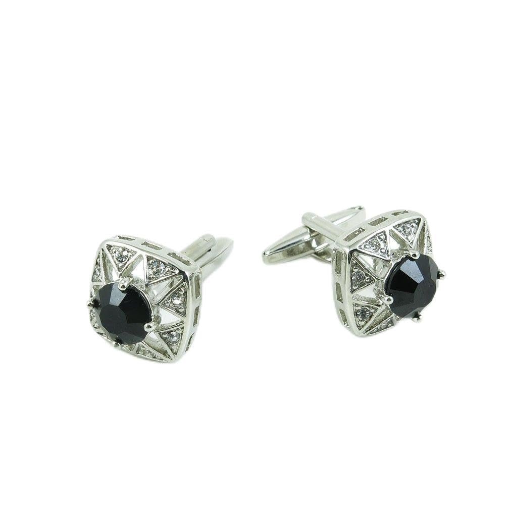 1 Pair Cufflinks Cuff Links Classic Fashion Jewelry Party Gift Wedding 299691 Black Stone Crystal