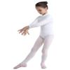Agoky Girls Turtle Neck Long Sleeve Gymnastics Leotard Ballet Dance Bodysuit Sport Outfit Athletic Yoga Training Clothing Top White 8-10 Years view 4