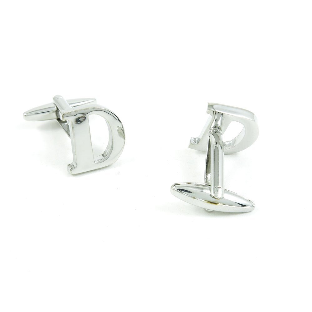 1 Pair Cufflinks Cuff Links Classic Fashion Jewelry Party Gift Wedding 425610 Shinning Silver Letter D