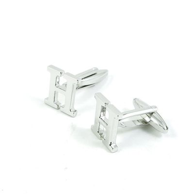 1 Pair Cufflinks Cuff Links Classic Fashion Jewelry Party Gift Wedding 387997 Shinning Silver Letter H