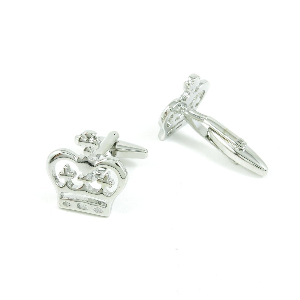 1 Pair Cufflinks Cuff Links Classic Fashion Jewelry Party Gift Wedding 890737 Shinning Silver Crown