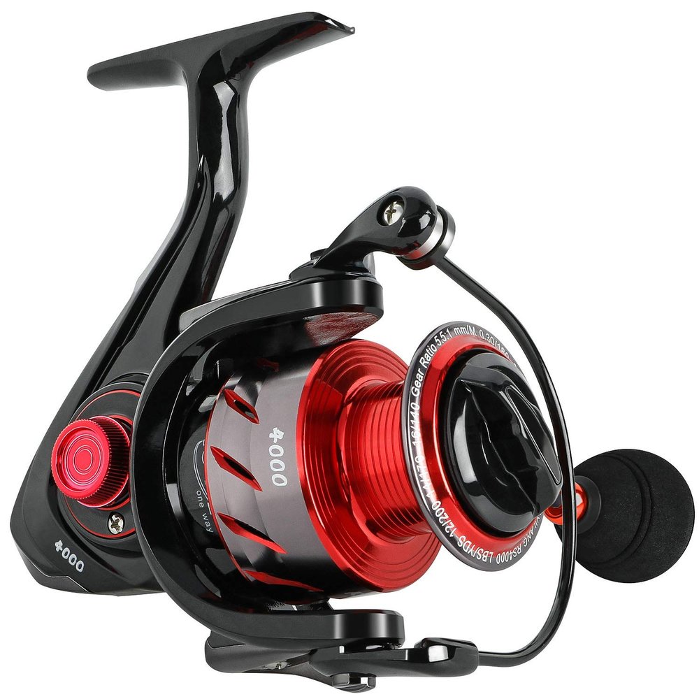 Sougayilang Fishing Reel Ultra Smooth Powerful,13+1BB Spinning Reel,Lightweight Graphite Frame, CNC Aluminum Spool for Freshwater(red 5000)