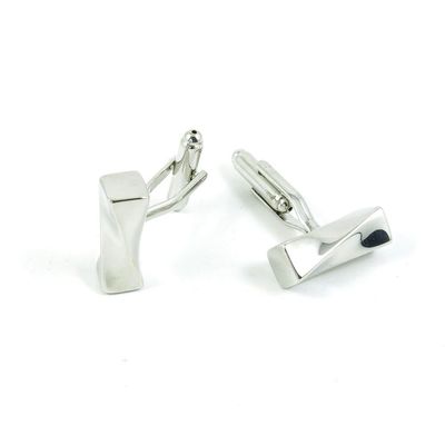 2 Pairs Cufflinks Cuff Links Classic Fashion Jewelry Party Gift Wedding 857458 Bend Silver Block