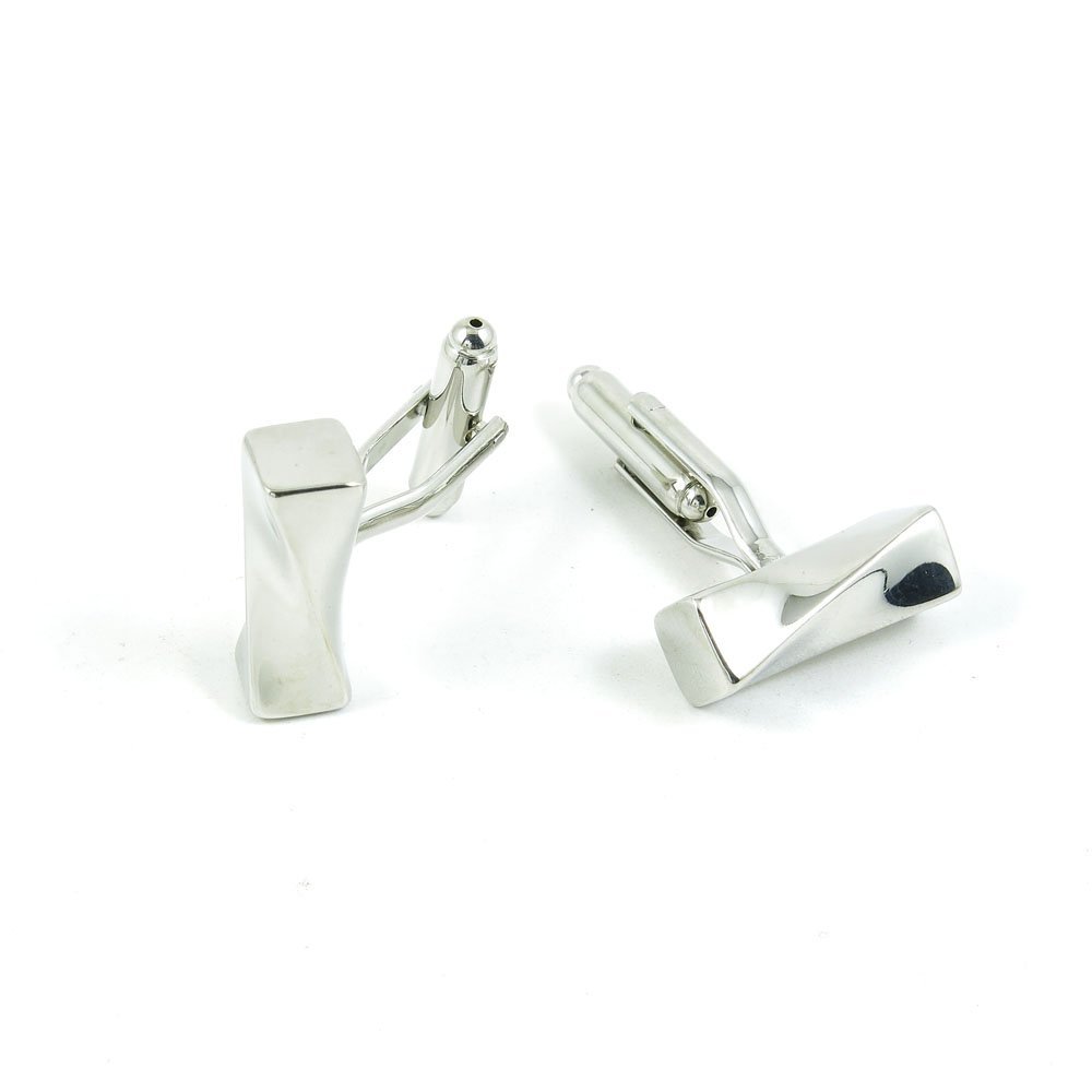 2 Pairs Cufflinks Cuff Links Classic Fashion Jewelry Party Gift Wedding 857458 Bend Silver Block