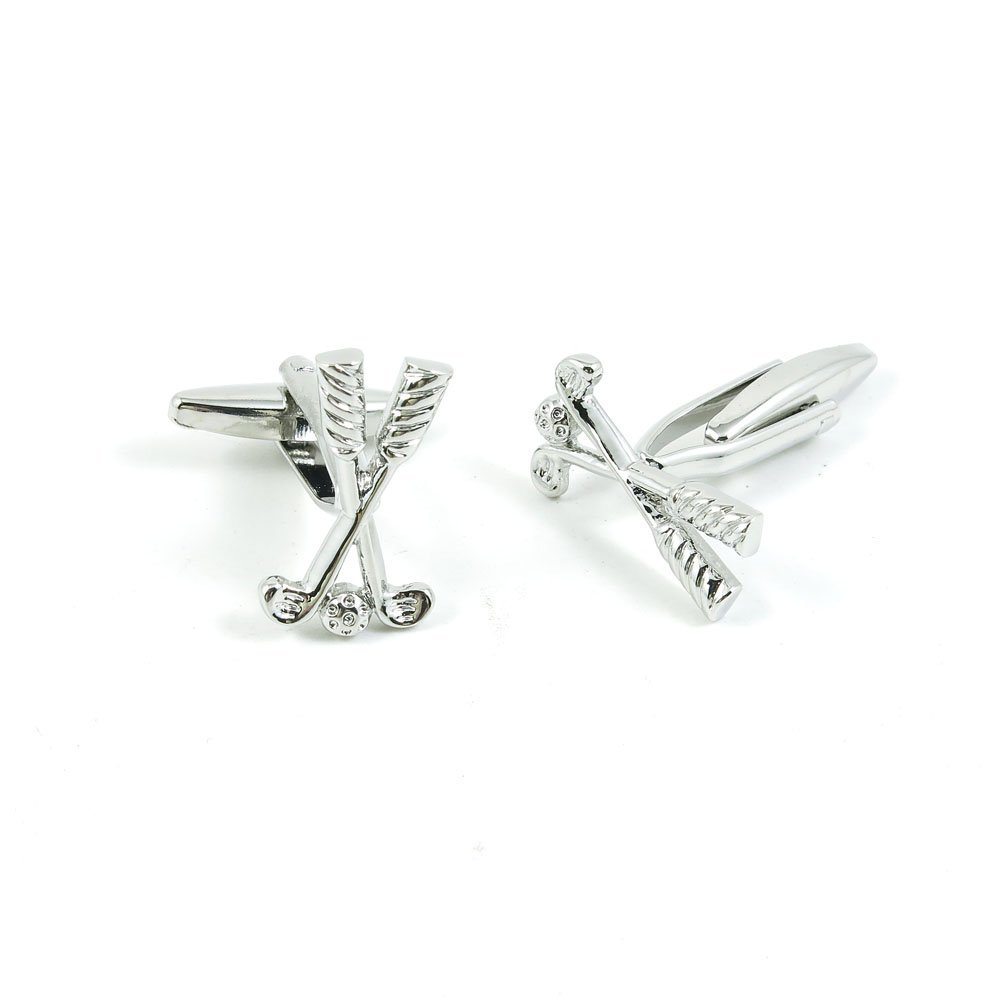1 Pair Cufflinks Cuff Links Classic Fashion Jewelry Party Gift Wedding 542396 Shinning Silver Golf