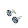 1 Pair Cufflinks Cuff Links Classic Fashion Jewelry Party Gift Wedding 440446 Round Blue Flower view 1