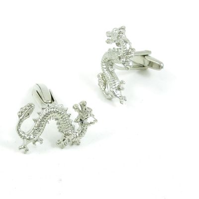 1 Pair Cufflinks Cuff Links Classic Fashion Jewelry Party Gift Wedding 293579 Shinning Silver Chinese Dragon