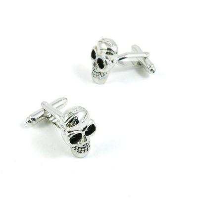 1 Pair Cufflinks Cuff Links Classic Fashion Jewelry Party Gift Wedding 028366 Shinning Silver Skull