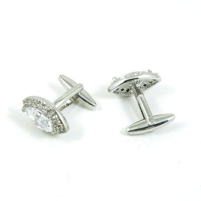 1 Pair Cufflinks Cuff Links Classic Fashion Jewelry Party Gift Wedding 177983 Zircon Crystal Oval