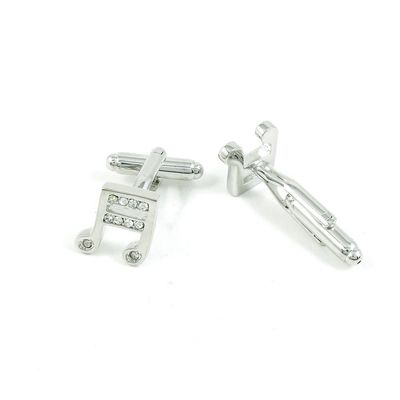 1 Pair Cufflinks Cuff Links Classic Fashion Jewelry Party Gift Wedding 930171 Silver Zircon Music Note