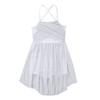 TiaoBug Girls Spaghetti Chiffon Ballet Dance Dress Empire Waist Gymnastics Leotard Lyrical Ballerina Dance Costume White# 7-8 view 4