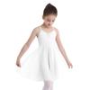 ACSUSS Kids Girls Camisole Ballet Tutu Dress Leotard Gymnastics Dance Bodysuit High Low Chiffon Skirt Dance Costume White 10-12 view 1