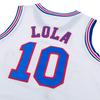 Mens Basketball Jerseys #10 Lola Space Movie Jersey Shirts White/Black (White, XX-Large) view 2