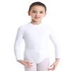 Agoky Girls Turtle Neck Long Sleeve Gymnastics Leotard Ballet Dance Bodysuit Sport Outfit Athletic Yoga Training Clothing Top White 10-12 Years view 1