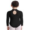 Agoky Girls Turtle Neck Long Sleeve Gymnastics Leotard Ballet Dance Bodysuit Sport Outfit Athletic Yoga Training Clothing Top Black 8-10 Years view 2
