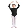 Agoky Girls Turtle Neck Long Sleeve Gymnastics Leotard Ballet Dance Bodysuit Sport Outfit Athletic Yoga Training Clothing Top Black 8-10 Years view 3