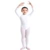 Agoky Girls Turtle Neck Long Sleeve Gymnastics Leotard Ballet Dance Bodysuit Sport Outfit Athletic Yoga Training Clothing Top White 3-4 Years view 3