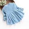 EISHOW Toddler Kids Little Girls Long Sleeve Top Blouse Ruffled Hem Denim Cute T-Shirt Spring Fall Autumn Casual Princess Clothes 1-7 Years Old (3XL (6-7T), Blue) view 3