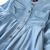 EISHOW Toddler Kids Little Girls Long Sleeve Top Blouse Ruffled Hem Denim Cute T-Shirt Spring Fall Autumn Casual Princess Clothes 1-7 Years Old (3XL (6-7T), Blue) view 4