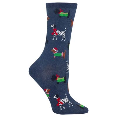 Hot Sox womens Holiday Fun Novelty Fashion Crew Casual Sock, Denim, 4 10 US
