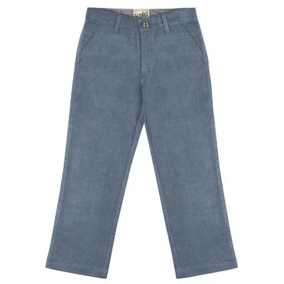 Buyless Fashion Boys Pants Flat Front Fit Casual Corduroy Solid Color - 19W1824-DBL-20 Denim-Blue