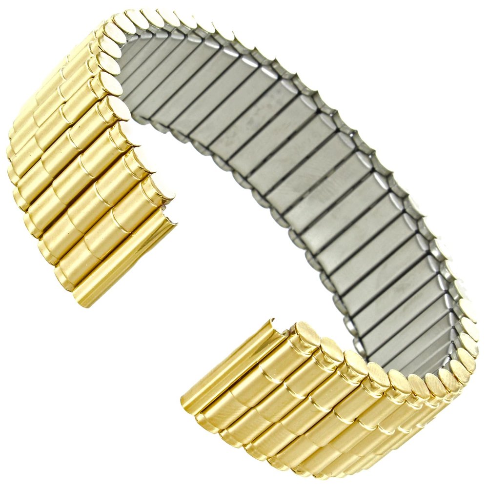 16mm Milano Gold Tone Stainless Steel Round Links Mens Expansion Watch Band 3011