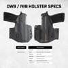Watchdog Tactical, G17/22 Holster, Left-Handed, Black, OWB/IWB view 4