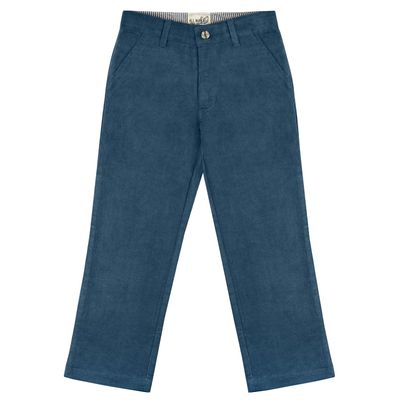 Buyless Fashion Boys Pants Flat Front Fit Casual Corduroy Solid Color - 19W1824-TEL-24M Teal