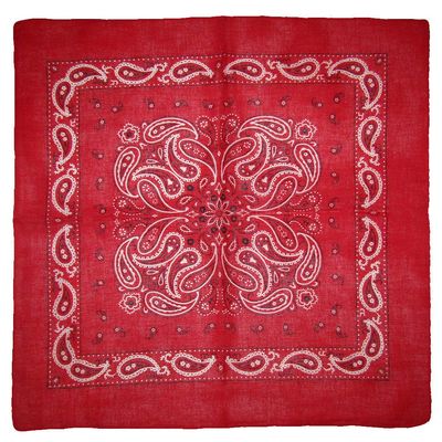 MWS Wholesale Lot of 3 Red Paisley Design #2 100% Cotton 22"x22" Bandanna