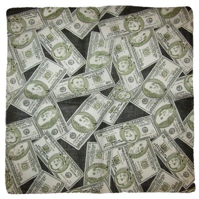 MWS Wholesale Lot of 6 Multiple 50 & 100 Dollar Bills 100% Cotton 22"x22" Bandanna