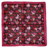 MWS 22"x22" Multiple Pink Red White Hearts Black 100% Cotton Bandanna view 1