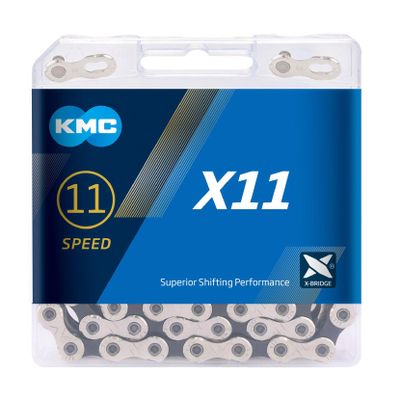 KMC X11 11 Speed Chain (Packaging May Vary), Silver/Black, 118 Link