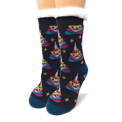 ooohyeah Women's Grippers Slipper Socks, Fuzzy Winter Soft Cozy Warm Socks, Funny Fluffy Christmas Socks