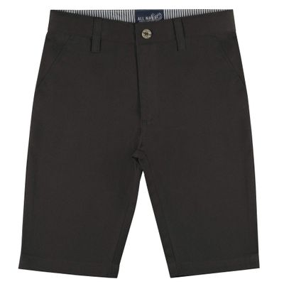 Buyless Fashion Boys Shorts Pants Flat Front Cotton Casual Straight Cut - 18S1624-S-BLK-5 Black